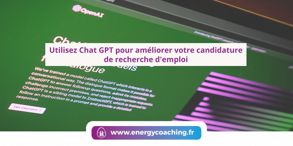 Utilisez Chat GPT pour sa recherche d’emploi
